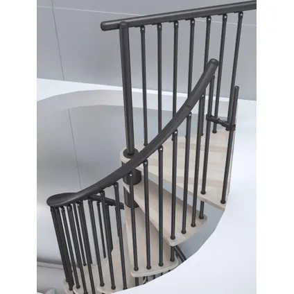 Escalier en colimaçon Kappa - Sogem - diamètre 140 cm - noir - marches en hêtre - avec balustrade 3