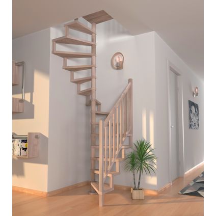 Escalier en colimaçon Square Luxe - Sogem - hêtre - diamètre 120 cm - avec balustrade