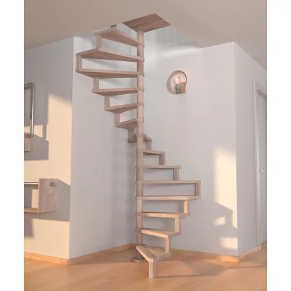 Escalier en colimaçon Square Luxe - Sogem - hêtre - diamètre 120 cm - avec balustrade 2