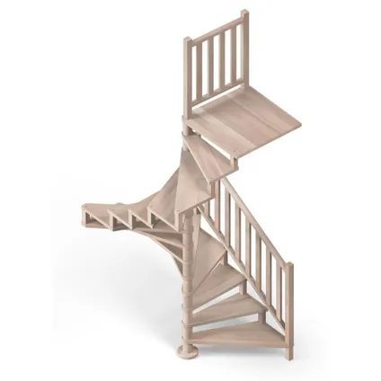 Escalier en colimaçon Square Luxe - Sogem - hêtre - diamètre 120 cm - avec balustrade 4