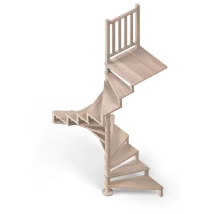 Escalier en colimaçon Square Luxe - Sogem - hêtre - diamètre 120 cm - avec balustrade 5