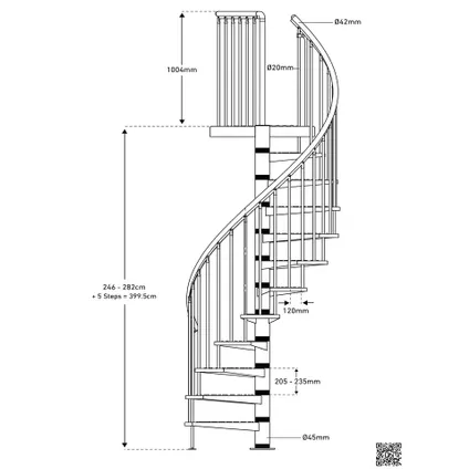 Escalier extérieur en colimaçon Garden Spin - Sogem - acier et zinc - diamètre 155 cm - 16 marches 5