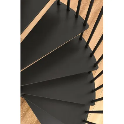 Escalier en colimaçon Portofino - Minka - acier - revêtement en poudre noir - diamètre 160 cm 3