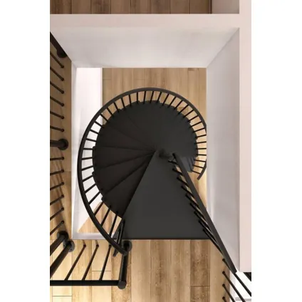 Escalier en colimaçon Portofino - Minka - acier - revêtement en poudre noir - diamètre 160 cm 5