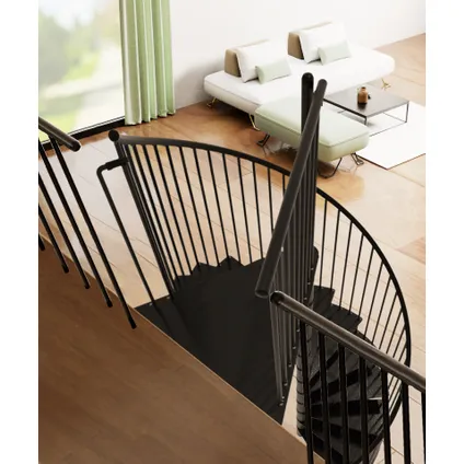 Escalier en colimaçon Portofino - Minka - acier - revêtement en poudre noir - diamètre 160 cm 6