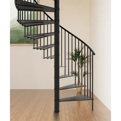 Escalier en colimaçon Portofino - Minka - acier - revêtement en poudre noir - diamètre 160 cm 7