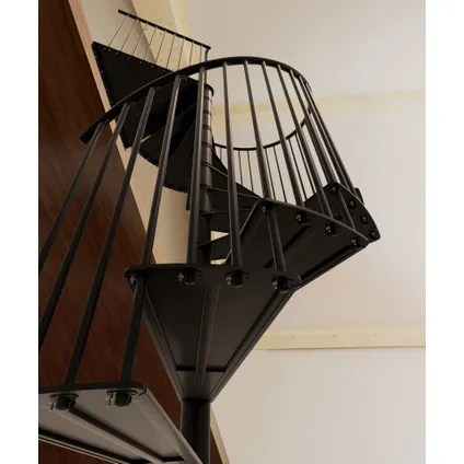 Escalier en colimaçon Portofino - Minka - acier - revêtement en poudre noir - diamètre 160 cm 9