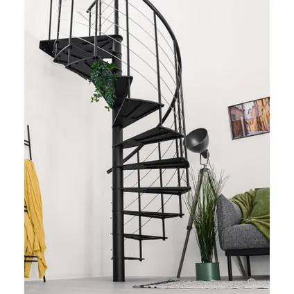 Escalier en colimaçon Milano - Minka - acier - revêtement en poudre noir mat - diamètre 160 cm 2