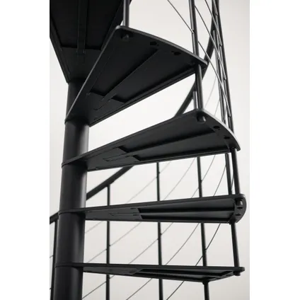 Escalier en colimaçon Milano - Minka - acier - revêtement en poudre noir mat - diamètre 160 cm 3