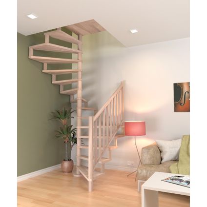 Escalier en colimaçon Square Luxe - Sogem - hêtre - diamètre 140 cm - avec balustrade