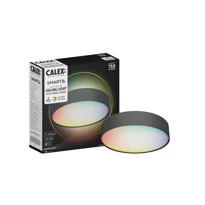 Calex Slimme Plafondlamp - Plafonnière 30cm - RGB en Warm Wit - Zwart 5
