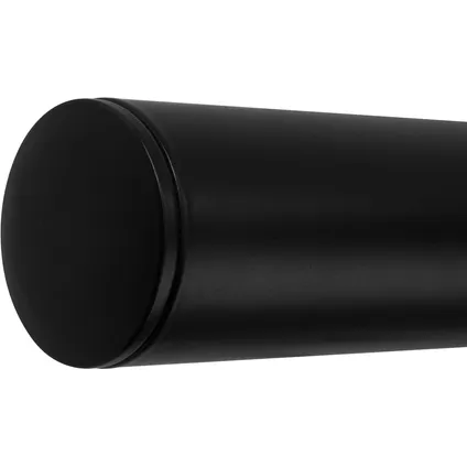 HANDYSTAIRS zwarte trapleuning van RVS - rond 42.4mm - RAL9005 - inclusief houders - 450cm 2