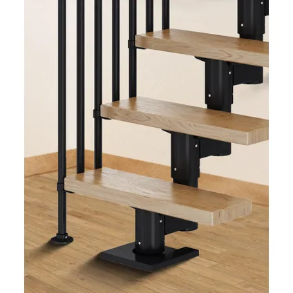 Dublin Chêne - Sogem - noir - 12 marches - escalier droit - rampe 3 balustres - 61cm 2