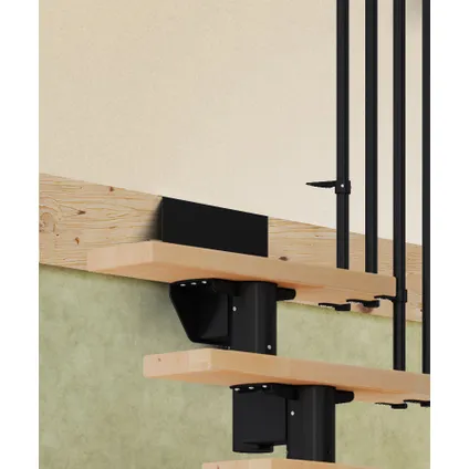 Dublin Chêne - Sogem - noir - 12 marches - escalier droit - rampe 3 balustres - 61cm 3