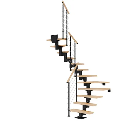 Dublin Chêne - Sogem - noir - 12 marches - escalier droit - rampe 3 balustres - 61cm 6