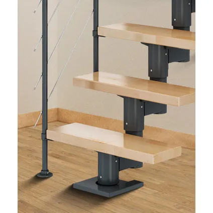 Dublin Chêne - Sogem - anthracite - 12 marches - escalier droit - câblage horizontal - 71cm 2