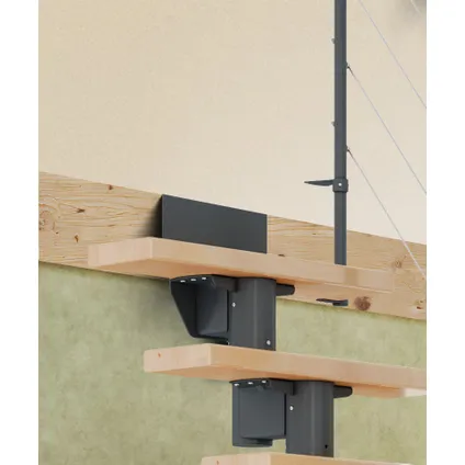 Sogem - Dublin Oak - antraciet - 12 treden - rechte trap - horizontale bedrading - 71cm 3