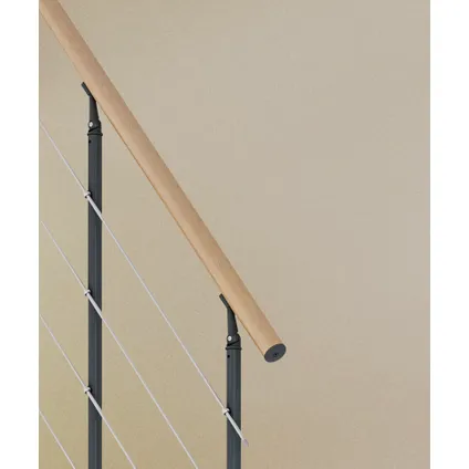 Sogem - Dublin Oak - antraciet - 11 treden - rechte trap - horizontale bedrading - 71cm 4