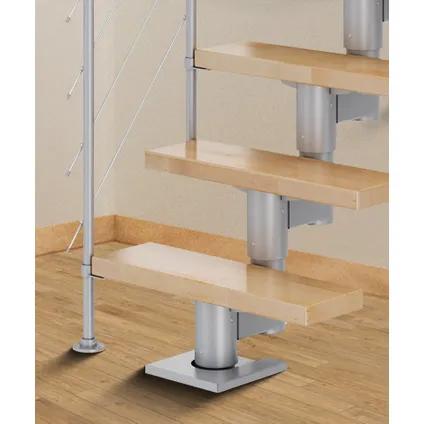 Escalier Dublin - Sogem - gris - chêne - 15 marches - droit - câblage horizontal - 61cm 2