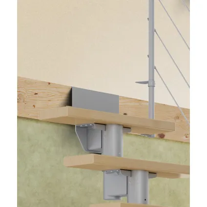 Sogem - Dublin Oak - grijs - 15 treden - rechte trap - horizontale bedrading - 61cm 3