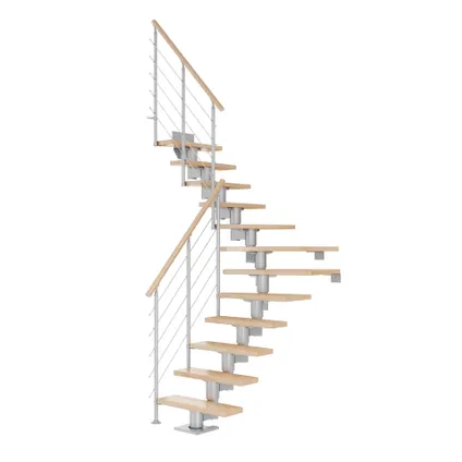 Dublin Chêne - Sogem - anthracite - 11 marches - escalier en U - rampe 3 balustres - 61cm 7