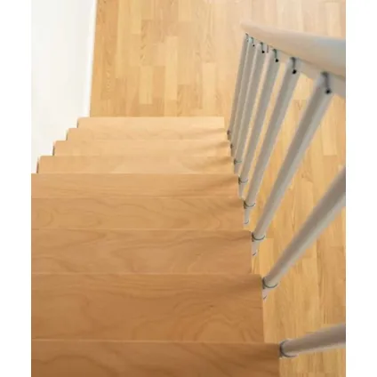 Escalier gain de place Dallas - Sogem - gris - hêtre - escalier droit - 11 marches 2