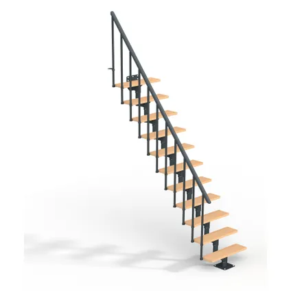 Escalier gain de place Dallas - Sogem - gris - hêtre - escalier droit - 11 marches 7
