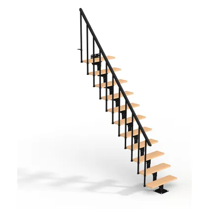 Escalier gain de place Dallas - Sogem - gris - hêtre - escalier droit - 11 marches 9
