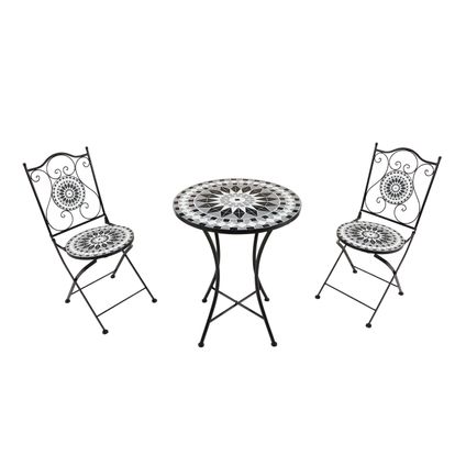 AXI Amélie Bistroset met Tafel en 2 stoelen - Zwart/Wit Mozaïek