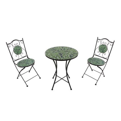 AXI Amélie Bistroset met Tafel en 2 stoelen - grijs/bruin Mozaïek