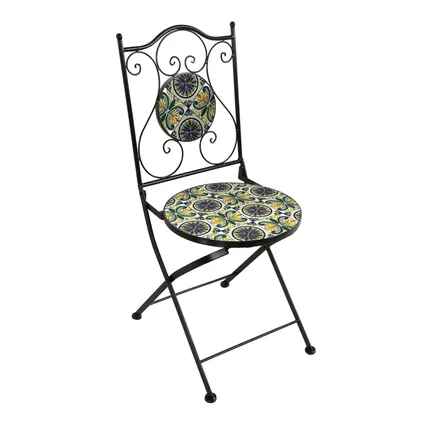 AXI Amélie Bistroset met Tafel en 2 stoelen - blauw/geel Mozaïek 3