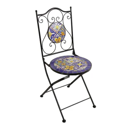 AXI Amélie Bistroset met Tafel en 2 stoelen - blauw/geel Mozaïek 3