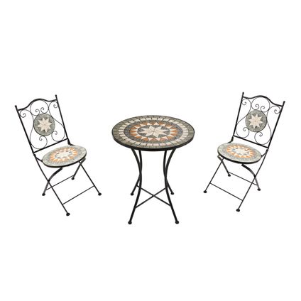 AXI Amélie Bistroset met Tafel en 2 stoelen - Ster Grijs/bruin Mozaïek
