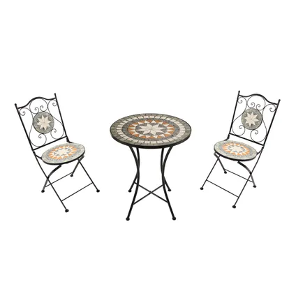 Table et Chaise Bistrot Etoile Gris/Marron AXI Amélie 2