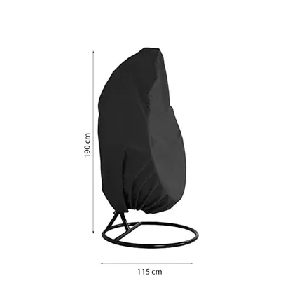 Housse de protection pour chaise suspendue Egg - Flokoo - Noir - 190 x 115 cm - Etanche 2