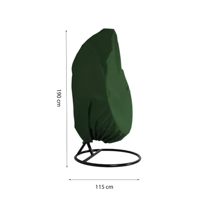 Housse de protection pour chaise suspendue Egg - Flokoo - Vert - 190 x 115 cm - Etanche 2