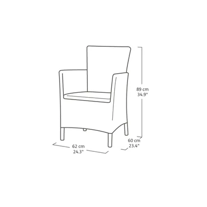 Chaise de jardin Allibert Iowa - lot de 2 - 62x60x89cm - Graphite 2