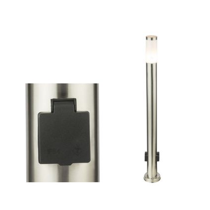 Buitenverlichting met stopcontact voor buiten | 110cm | RVS | 2 stopcontacten | Buitenlamp