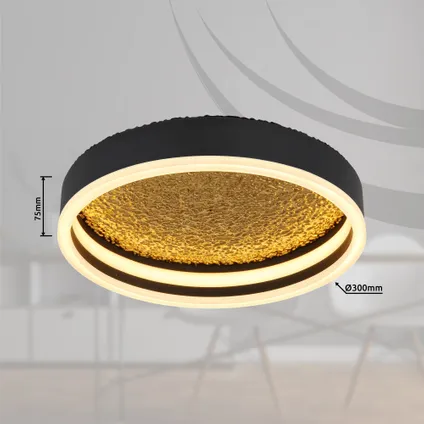 Globo Plafondlamp Hedi LED metaal zwart 1x LED 4