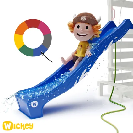 WICKEY speeltoestel Smart Savana met schommel & pastelblauwe glijbaan 7
