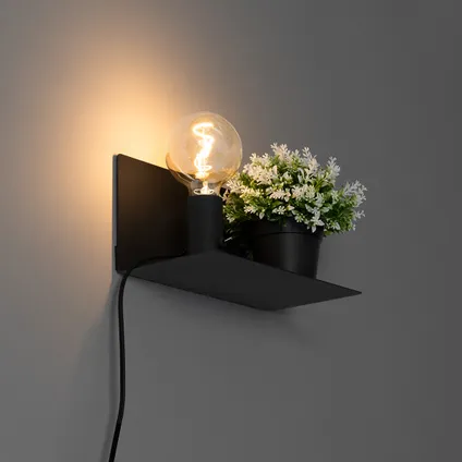 QAZQA Moderne wandlamp zwart magnetisch verstelbaar - Muro 10