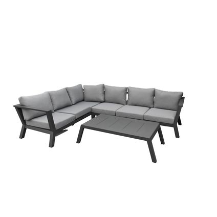 Champ hoek lounge set 4 delig antraciet - Driesprong Collection