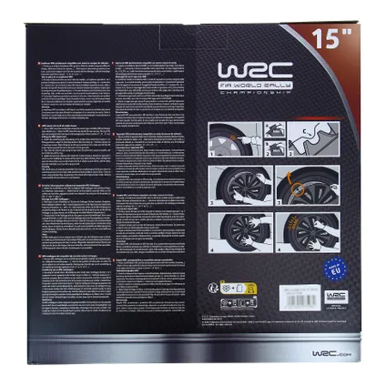 WRC Wieldoppen 15 inch - zwart/zilver - 4st 6