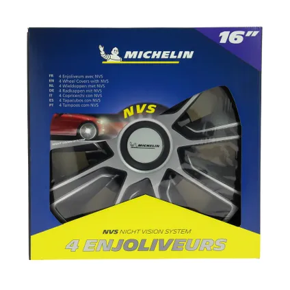Michelin Wieldoppen 16 inch - zilver/zwart - 4 stuks 4