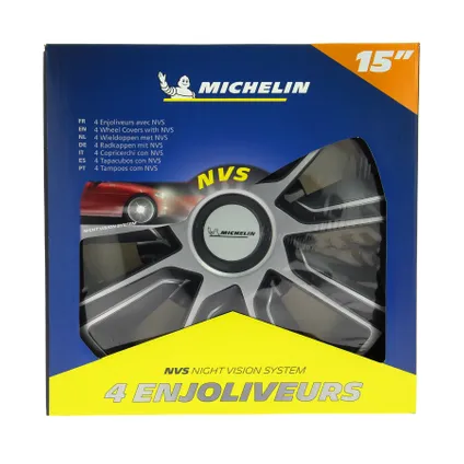 Michelin Wieldoppen 15 inch - zilver/zwart - 4 stuks 7
