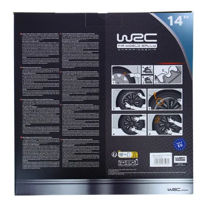 WRC Wieldoppen 14 inch - zilver/zwart - 4st 6