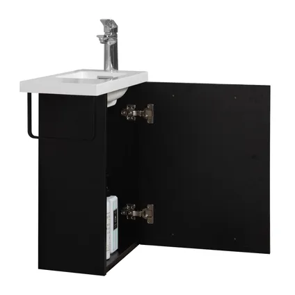 Meuble de salle de bain Neves 55 x 22 cm Bois noir - Armoire de rangement 5