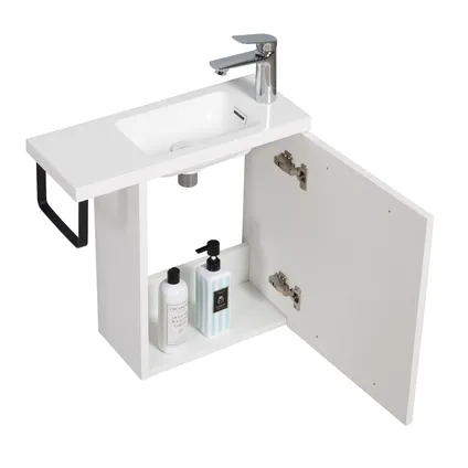 Meuble de salle de bain Neves 55 x 22 cm Blanc brillant - Armoire de rangement 3
