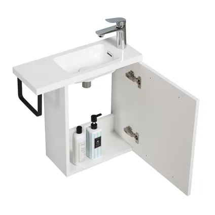 Meuble de salle de bain Neves 55 x 22 cm Blanc mat - Armoire de rangement 3
