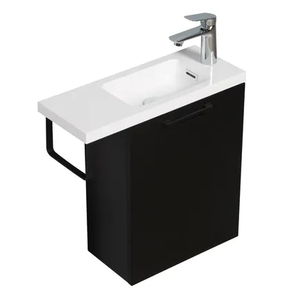 Meuble de salle de bain Neves 55 x 22 cm Noir mat - Armoire de rangement 2